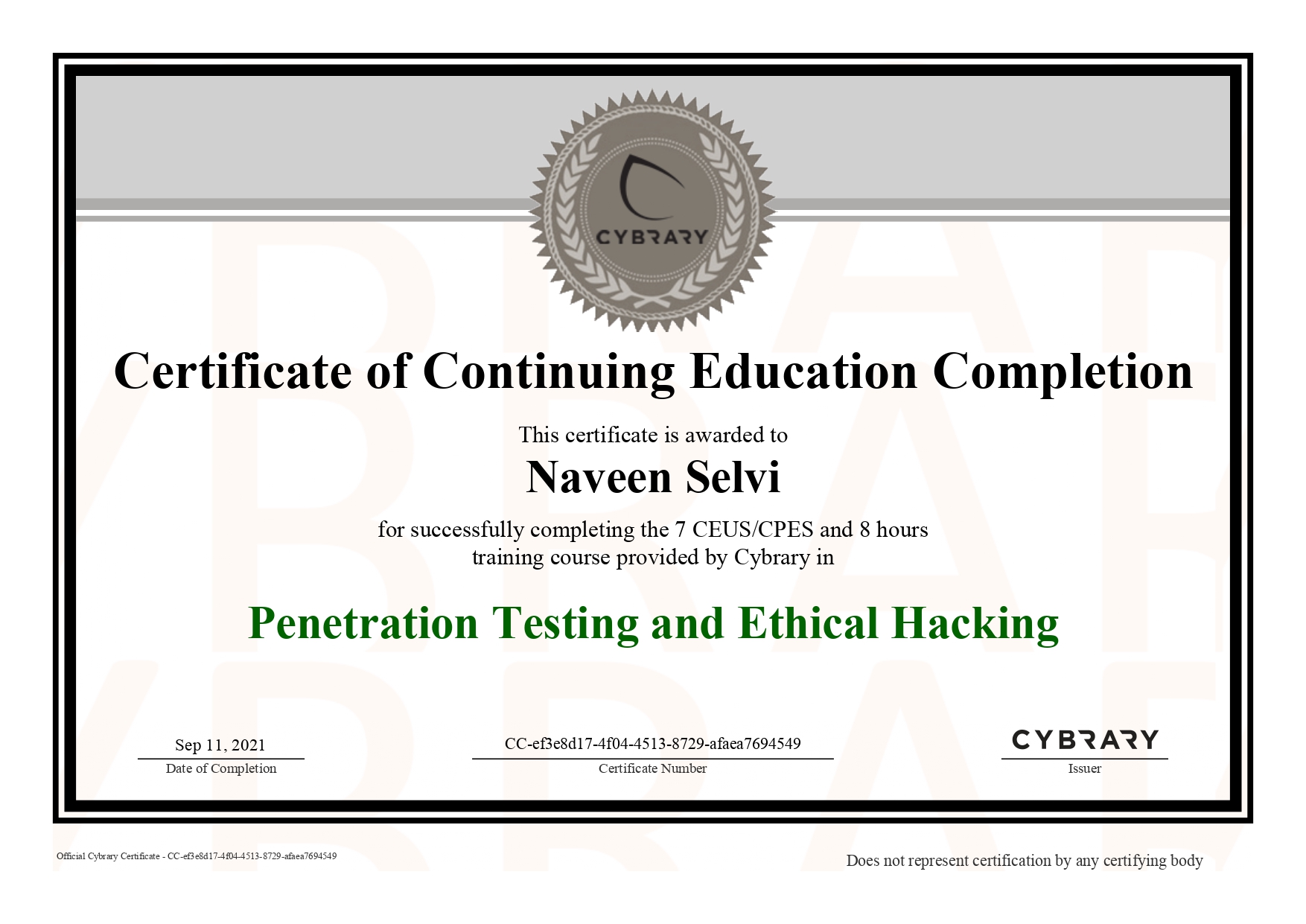 Certificates